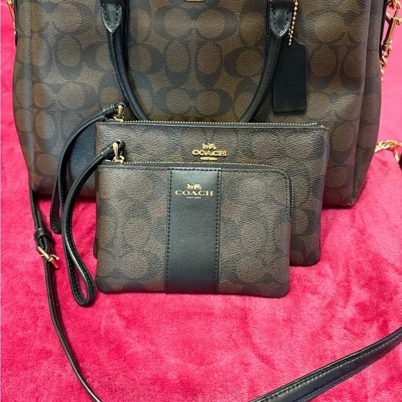 Coach Brown Crossbody Bag with Monogram Print - Picture 10 of 10